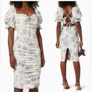 Lavish Alice Floral Puff Sleeve Dress Cutout Back 8